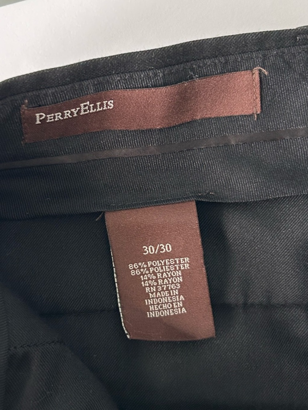 Perry Ellis Men’s Black Cuffed Leg Dress Pants Size 30/30 - NWOT - Picture 3 of 15